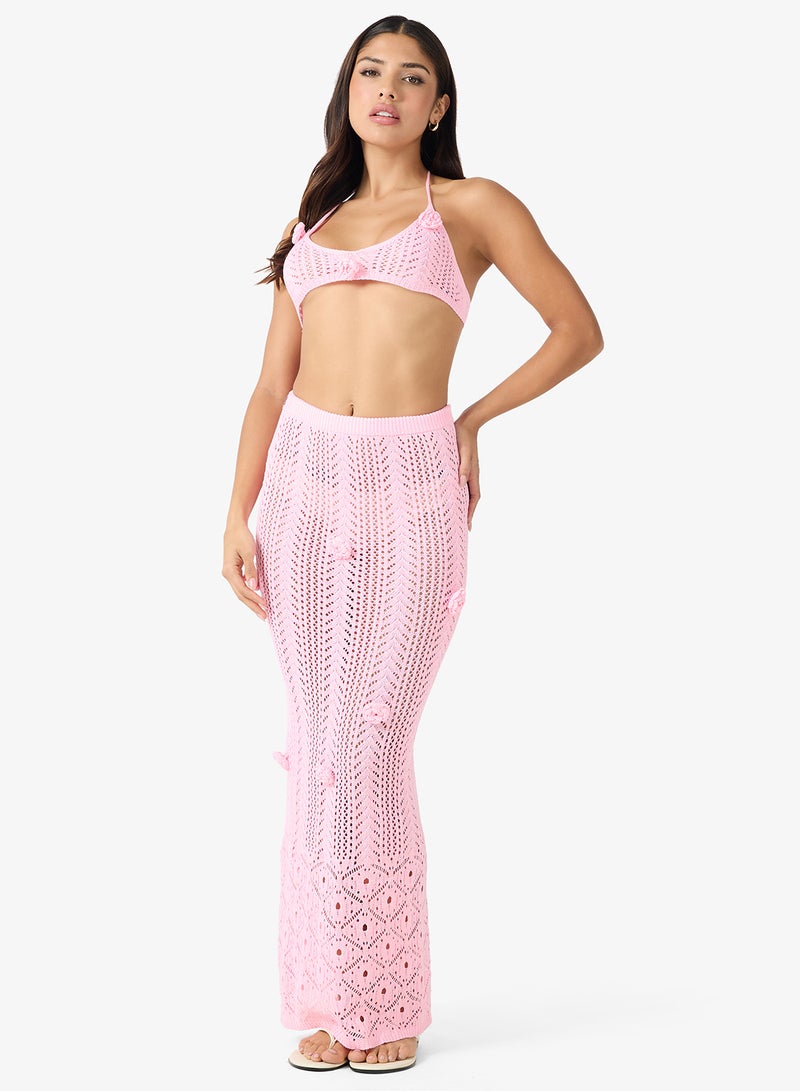 جينجر مجموعة توب بيكيني وتنورة كروشيه - Image 5